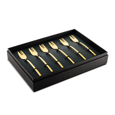 Ensemble de fourchettes à gâteaux 6 pièces raison or