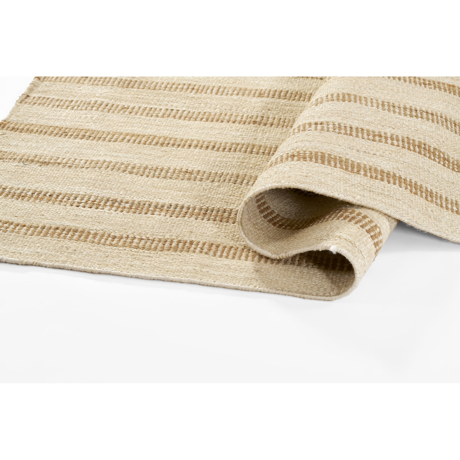 Aadison Ivory Hand-Woven Striped Jute Rug, Rectangle 7'10" x 9'10"