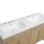 Meuble-lavabo de 60 po avec lavabo double (lavabo SMC), grand espace de rangement avec 2 plateaux rabattables / 4 tiroirs rabattables et 4 portes à fermeture douce, pieds en bois massif et poignées en métal argenté-645402516
