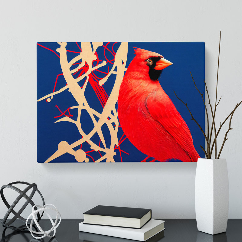 Cardinal Bird Vol.18 - Wrapped Canvas, 40cm H x 60cm W x 3cm D