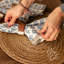 Natural Fiber Over&Back Woven Frayed Chambray Placemats