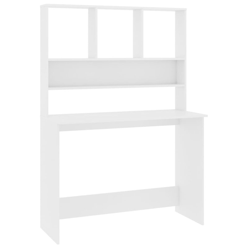 Charlsea Desk Computer Desk Home Office Desk with Bookshelves Engineered Wood, White