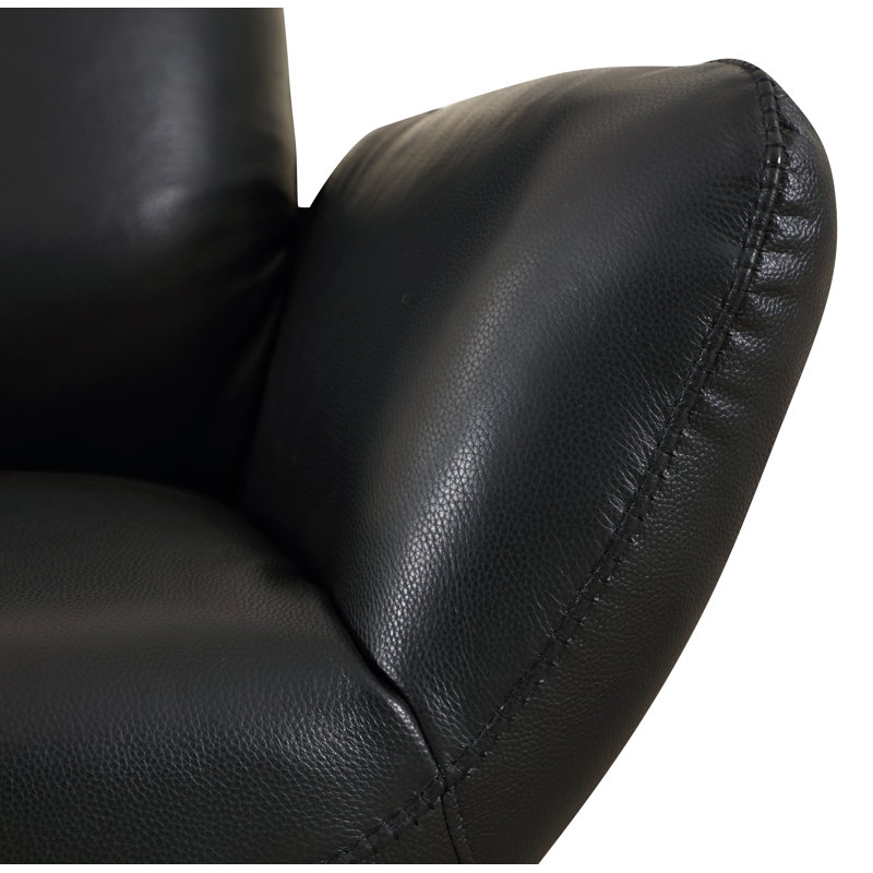 Modern Lounge Chair – Top-Grain Italian Leather, Black Genuin Leather