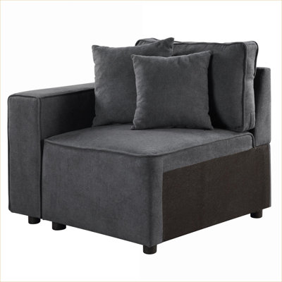 Fabric Upholstered Classic Gray Accent Arm Chair by for Modern Everyday Home Seating