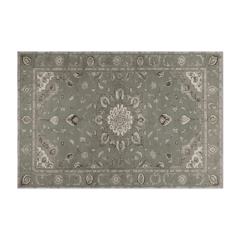 Tapis gris d'intérieur et d'extérieur Tabriz, Rectangulaire 3 pi x 5 pi