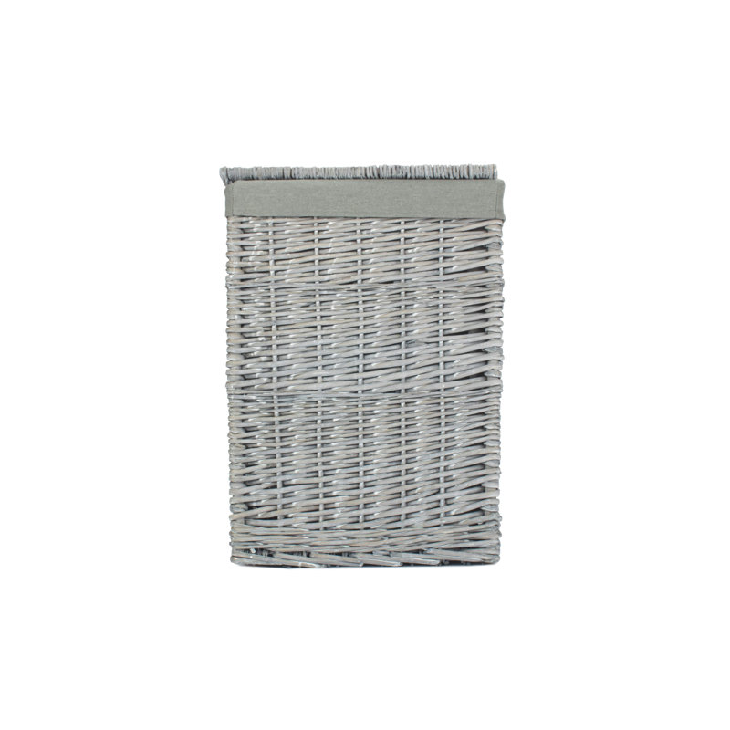 Wicker Laundry Basket with Lining, 50cm H x 33cm W x 33cm D