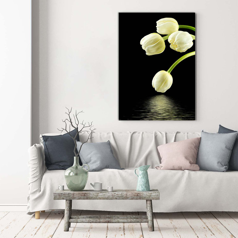 White Tulips - Wrapped Canvas Print