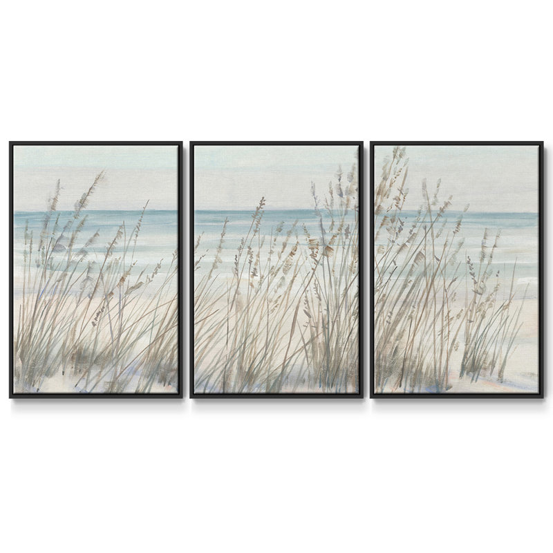 Beach Grass II 3 pièces, H 24 po x l 48 po, Cadre noir