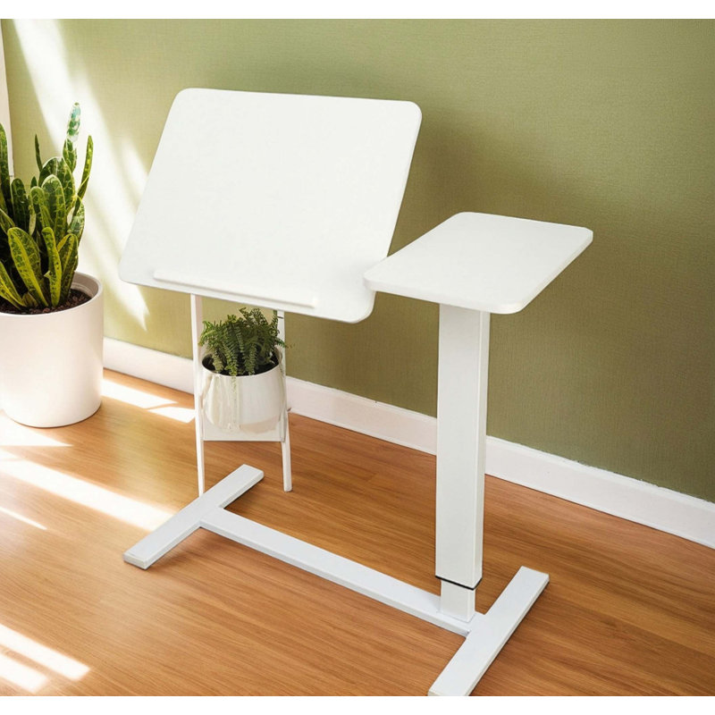 Overbed Bedside Desk Mobile Rolling Laptop Stand Tilting Overbed Table With Wheels Height Adjustable Tray Table For Laptop Bed Sofa Side Table