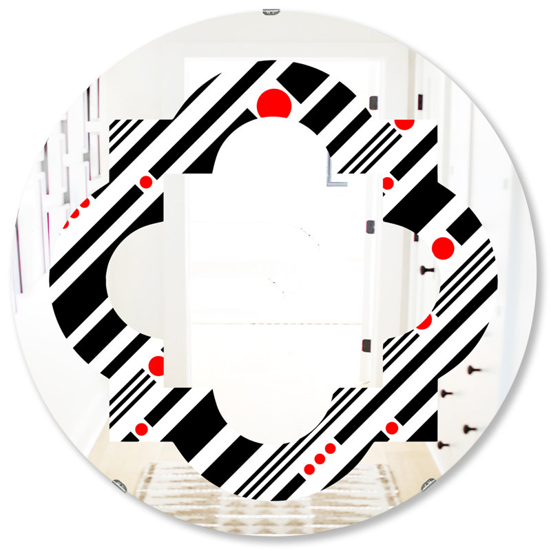 Miroir mural quadrilobe éclectique, 31,5 po x 31,5 po