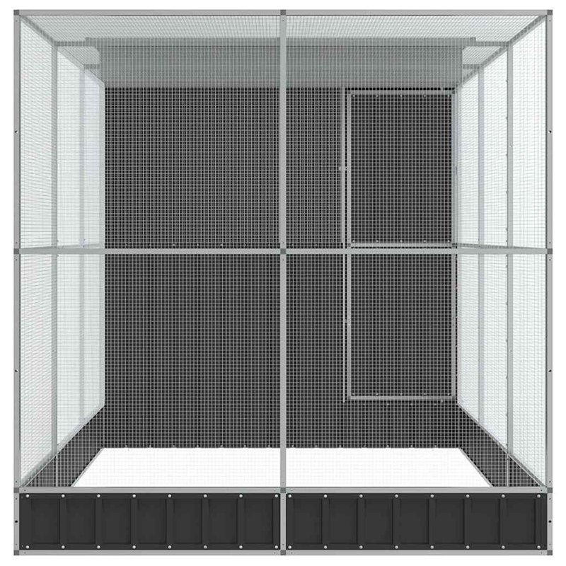 Cage à oiseaux en acier avec extension 82,3 x 79,9 x 85 pouces, 85.04" H x 163.78" W x 79.92" D