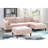 5Pcs Sectional Couch In Pink With One Arm Chairs, Armless Chair, And Ottomans For Comfort Modular Living Room 2-1690427016