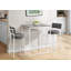 Tabouret de bar, hauteur de comptoir, ensemble de 2, cuisine, tissu gris, métal blanc, contemporain, moderne-937835584