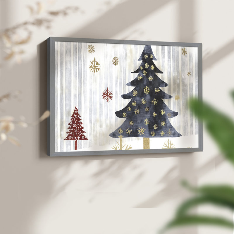 Chirstmas Art-CLXX -Framed Print - Restickable, H 22 po x l 28 po, Gris