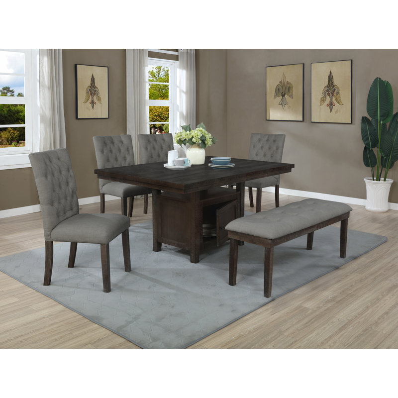 Johnstown Four Leg Dining Set, Gray
