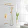 Shower Faucet Set, With Handheld Shower And Rainfall Shower Head Combination Set Wall Mounted Shower System With Tub Spout