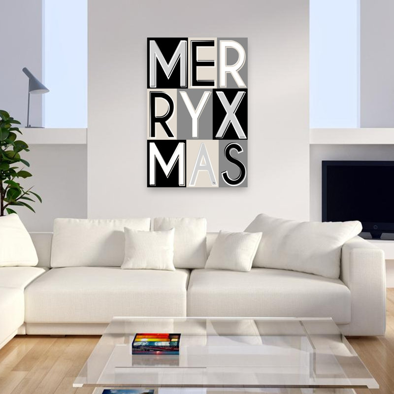 Élégant joyeux Noël, impression d'art moderne géométrique, H 48 po x l 32 po