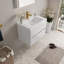 Ensemble de meuble-lavabo flottant mural blanc brillant