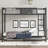 Metal Bunk Bed with Trundle, Sturdy Frame with Guardrails and Ladders, Space-Saving Design, Black-2095952826