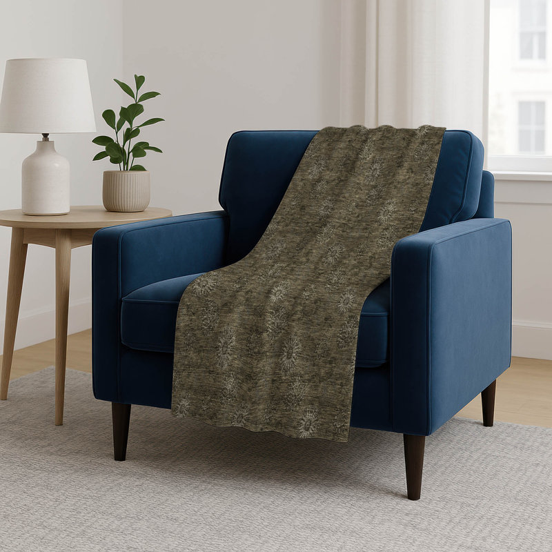 Jeté à motif floral Addison Sherpa ASB788, Brun