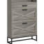 Armoire à chaussures à tablette réglable pour le vestibule, rangement étroit à finition grise avec poignées en métal
