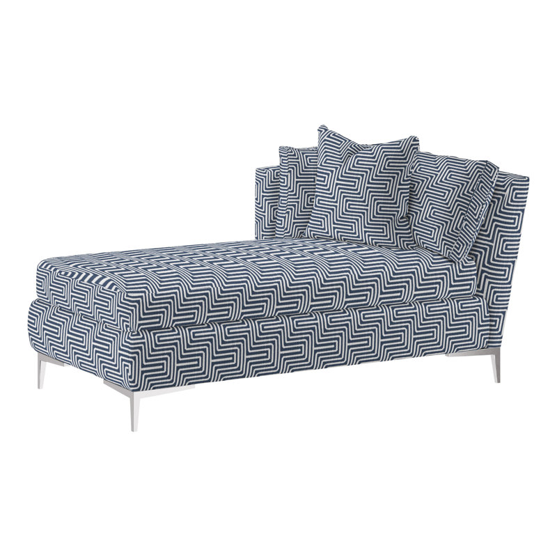 Aiden Chaise Lounge, Polished Stainless, Left Hand Facing, Bond Linen (Performance fabric) 1086-92