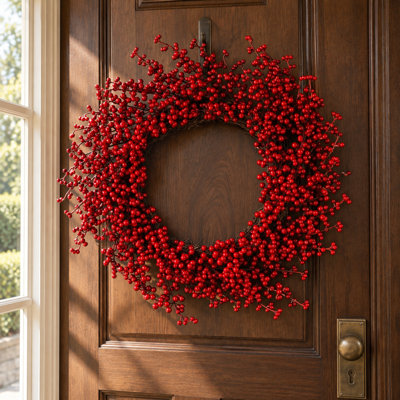 Handcrafted Berry Plastic 60 cm Artificial Wreath