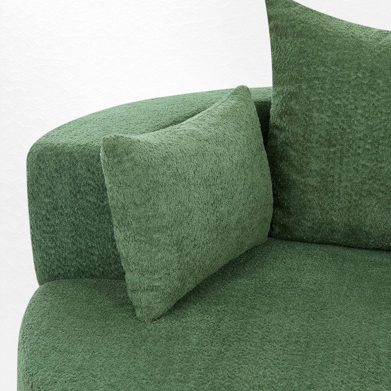 Oversized Swivel Accent Chair, Green, 35.4"H x 56.4"W x 56.4"D