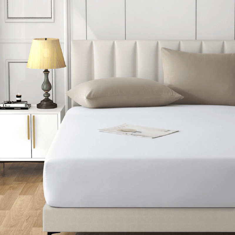 Angeliza Microfiber Standard Fitted Sheet, Double (4'6), White