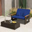 Ensemble de lit de jour en rotin  avec causeuse et repose-pieds avec rangement-17044335