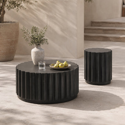 Deja 2-Piece Round Concrete Patio Table