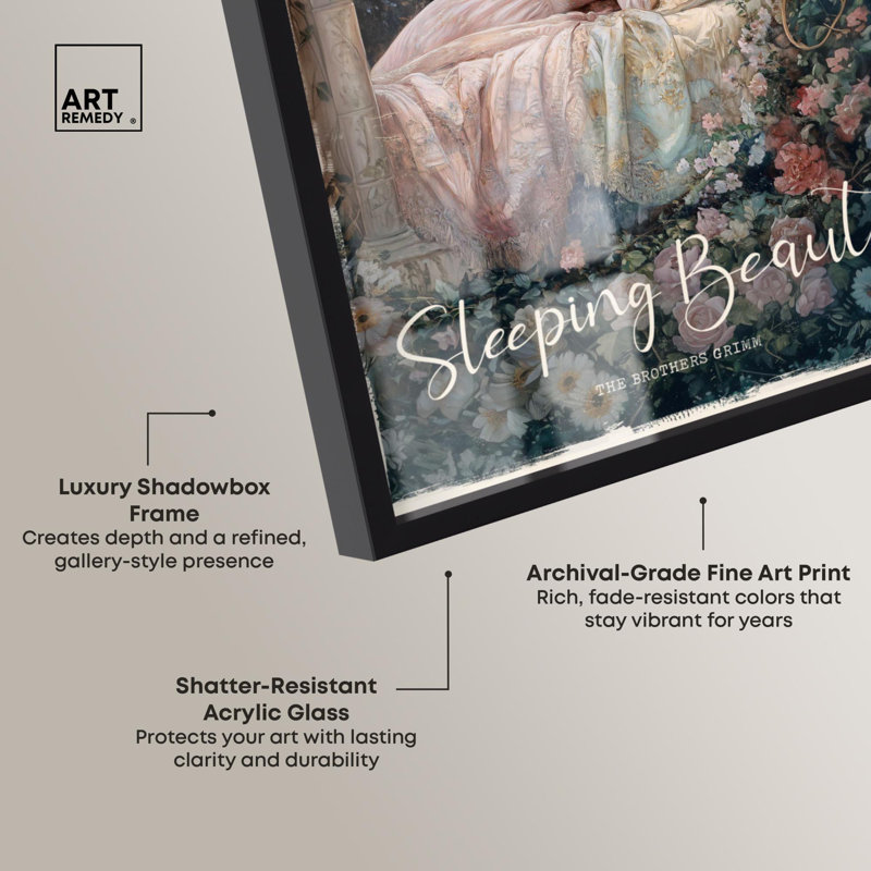 «Enchanted Fairytale Set Landscape Shadowbox» par Art Remedy, Noir, H 17 po x l 24 po