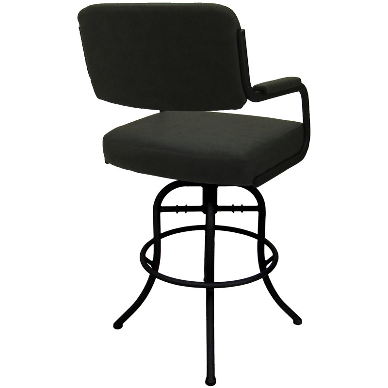 Tabouret de bar pivotant 30 po Jomiah, Noir, Noir