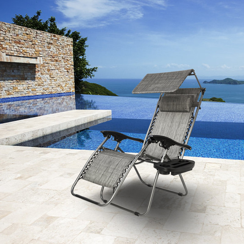 Chaise pliante zéro gravité Sebastion, Gris