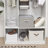 Fabric Shoe Storage Box with Adjustable Dividers and Lid, 16-Compartment Organizer for Shoes, Towels, Clothes, Toys-519877467