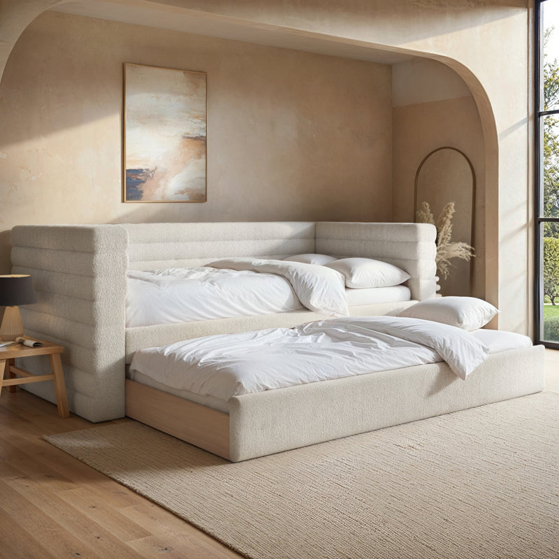 Yuma Guest Bed Boucle , Cream