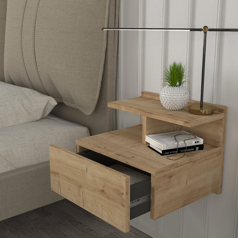 Kerrill 1 Drawer Bedside Table Nightstand
