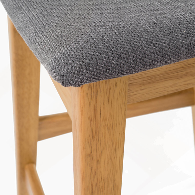 Tabouret de bar, Dark Gray Seat/ Natural Frame