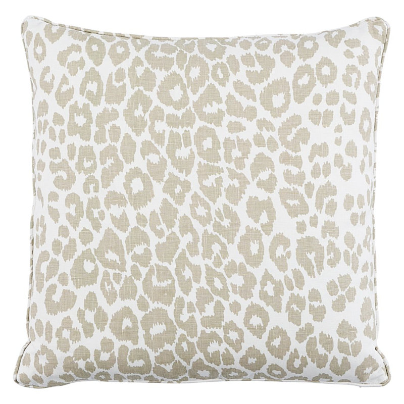 Coussin Iconic Leopard, 22 po x 22 po, Lin lin