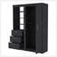 Armoire 3 tiroirs Tempe, tablette à 3 niveaux, 2 portes