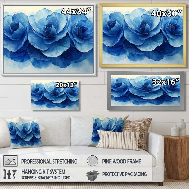 Isamara - Floral Wall Art, Reproduction encadrée d'une seule photo, 30" H x 40" W, Black