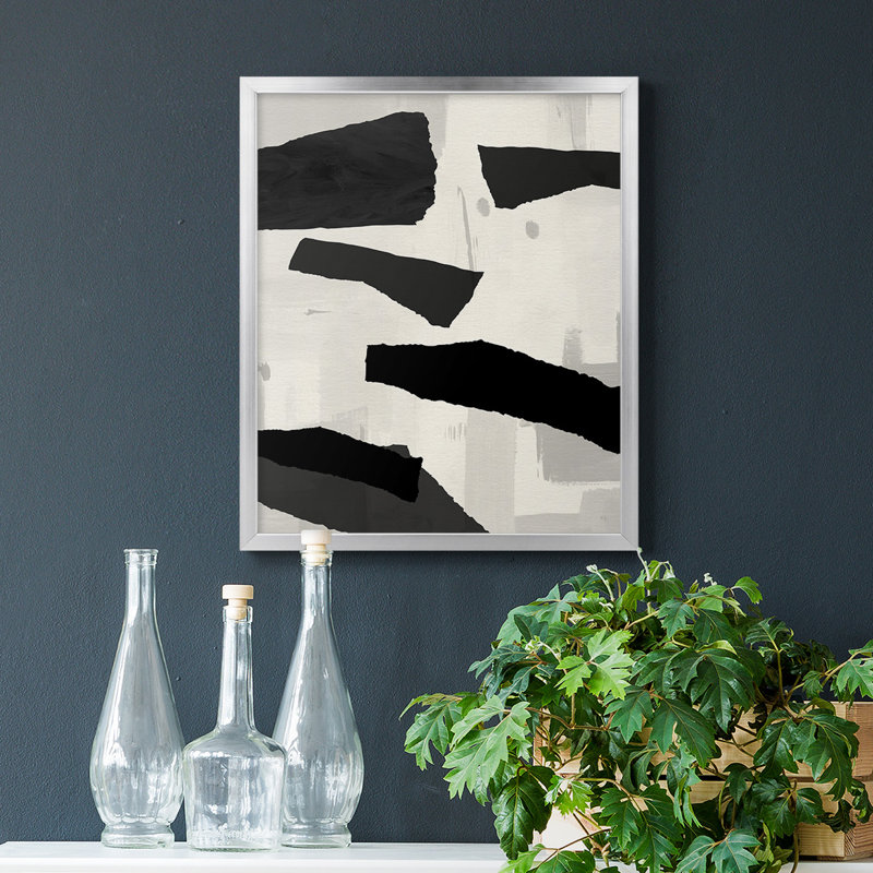 Toile encadrée de qualité supérieure Mountain Paths II - prête à être accrochée, Argent, H 24 po x l 20 po
