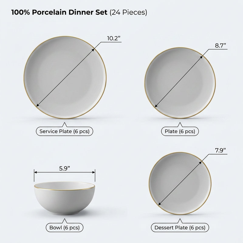 Service de table en porcelaine Stonei