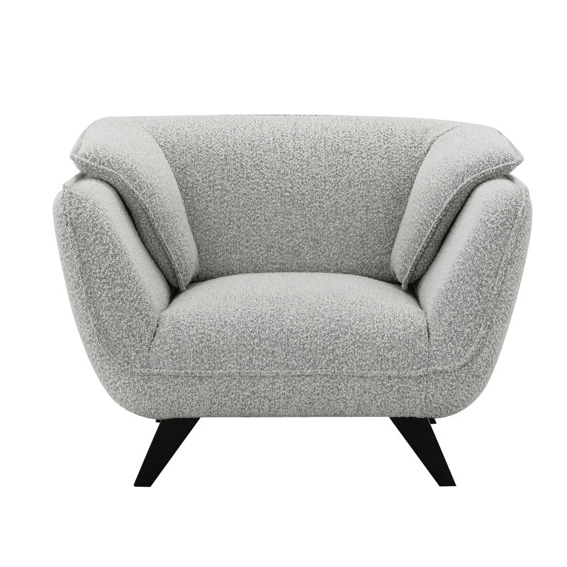 Fauteuil bouclé gris clair Nayeli, Boucle gris clair