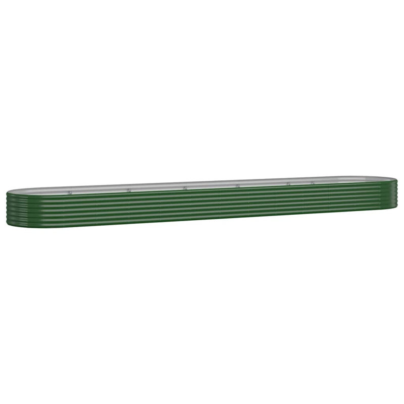 Garden Raised Bed Powder-coated Steel, 36cm H x 507cm W x 100cm D, green