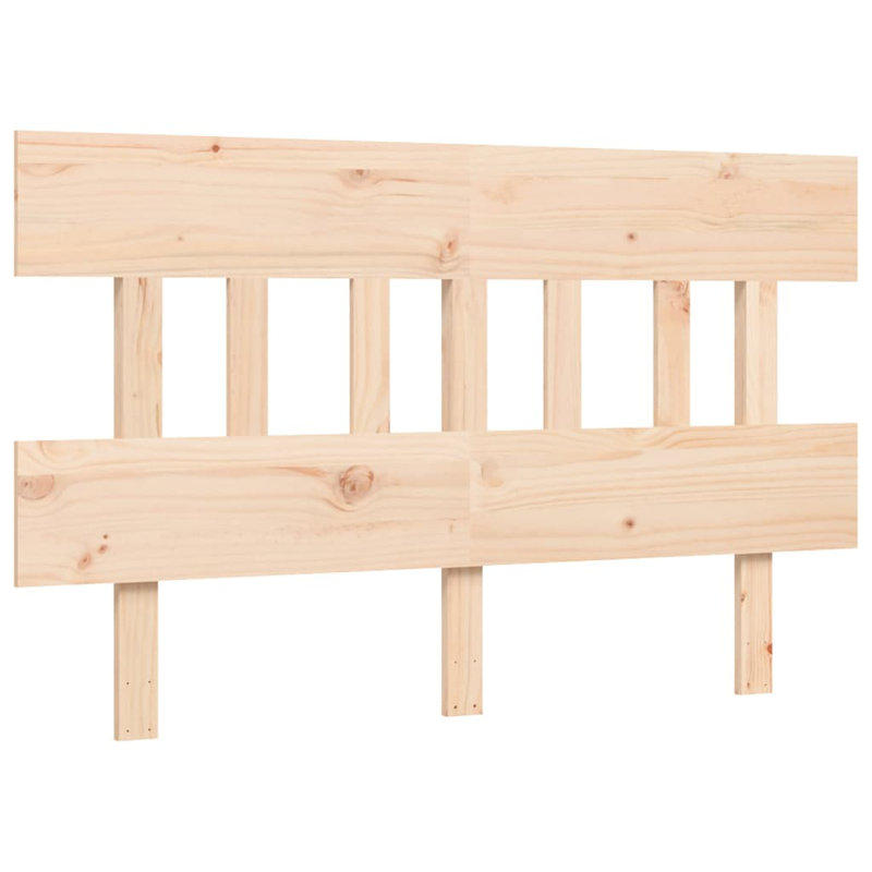 Bed Frame with Headboard, Brown, European Kingsize (160 x 200cm)