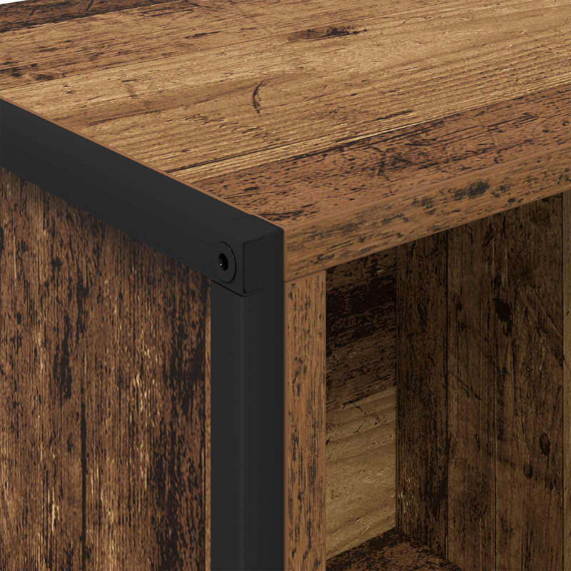 108cm H x 68cm W Steel Book Cabinet Bookcase, Old Wood