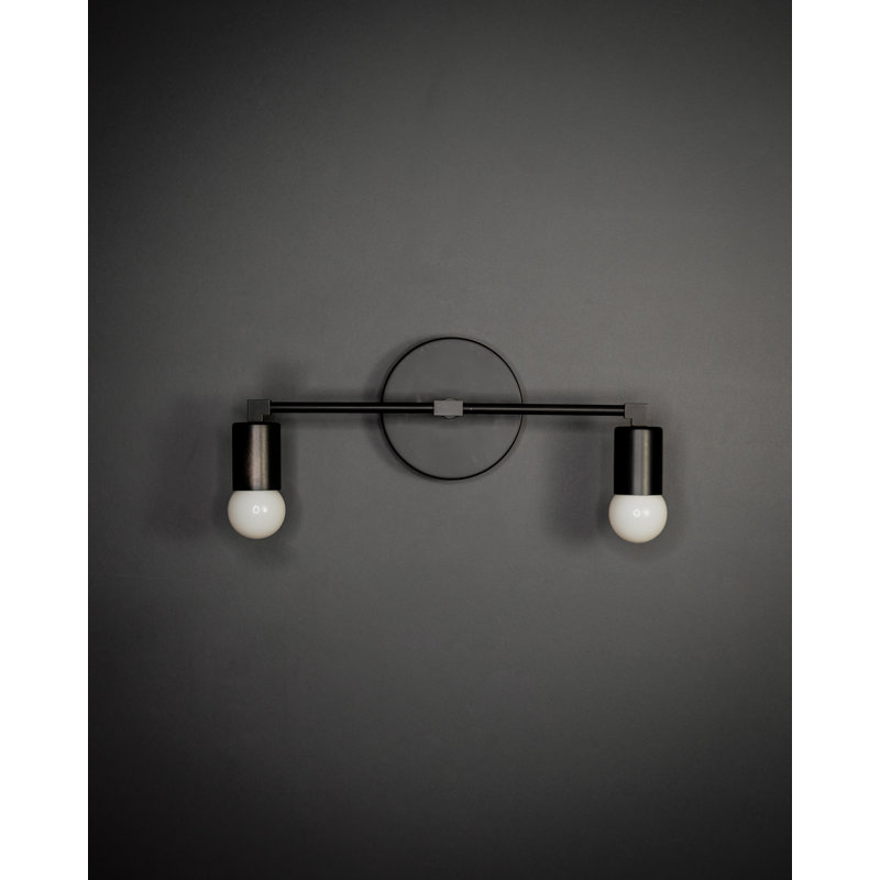 Applique murale de salle de bain 2 lumières Milewski Milewski, Noir mat