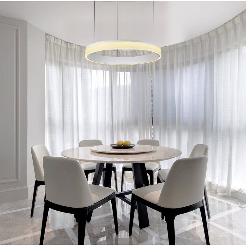Vanilla White Chrome LED Geometric Pendant Light