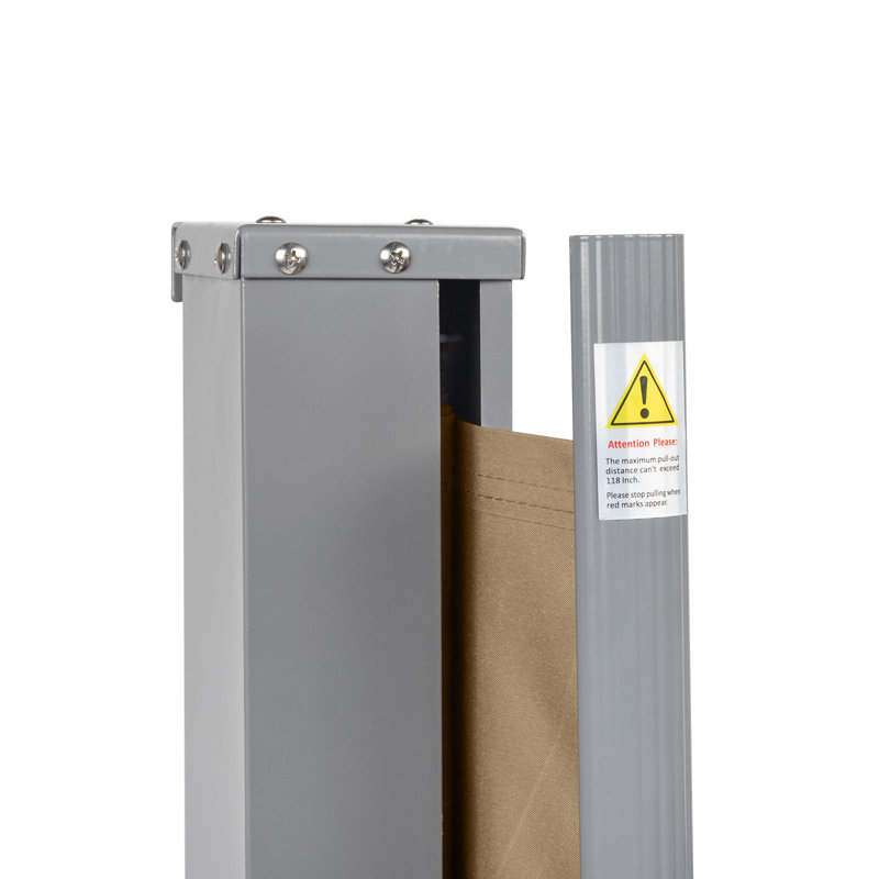 Paravent rétractable en composite, Café, H 63 po x l 118,5 po x P 3,94 po